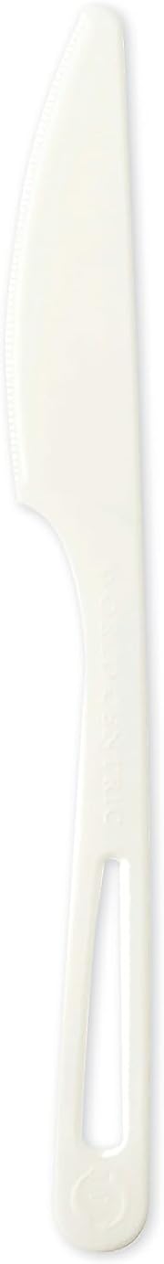 World Centric Compostable Knife 7" - Made from Plants and Minerals,White TPLA - 1000 Pack