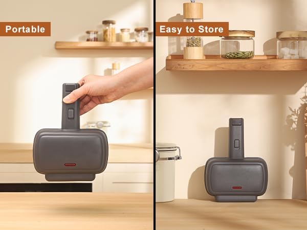 Mini Sandwich Maker with Removable Plates: Portable Grilled Cheese Maker, Electric Breakfast Sandwichera with Non-Stick Plates, Hot Sandwich Maker Press for Cooking Breakfast, Grilled Cheese