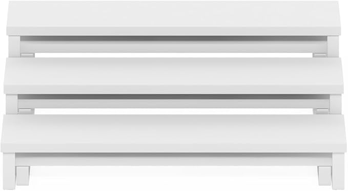 Furinno Ravel 3-Tier Multipurpose Expandable, Nestable Kitchen Counter Spice Rack Organizer, Set of 2, White/White