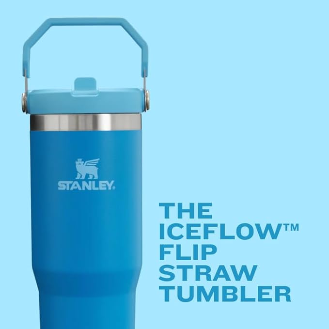 Stanley IceFlow Flip Straw Tumbler with Handle 20 oz | Twist On Lid and Flip Up Straw | Leak Resistant Water Bottle | Insulated Stainless Steel |BPA-Free | Lilac