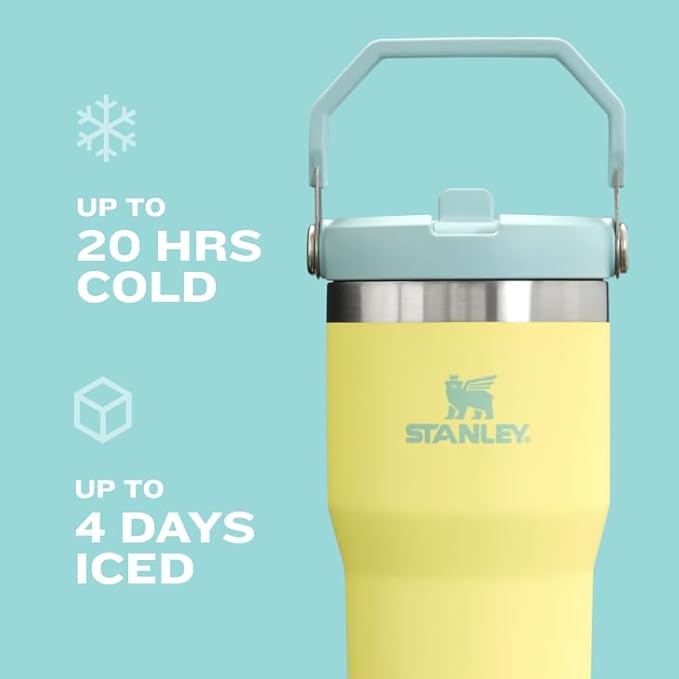 Stanley IceFlow Stainless Steel Tumbler with Straw - Vacuum Insulated Water Bottle for Home, Office or Car Reusable Cup Leak Resistant Flip Cold 12 Hours Iced 2 Days (Rose Quartz)