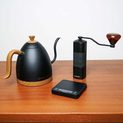 Brewista Artisan Meteor Manual Coffee Grinder, Stainless Steel Conical Burr Grinder with 18 Adjustable Settings, Portable Espresso, Moka Pot Coffee Bean Grinder, Detachable Handle, 25-30g Capacity