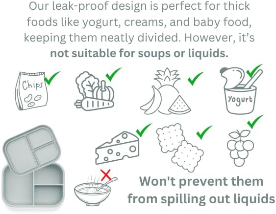 Ali+Oli Silicone Bento Box (Construction) Lunch Box for Kids, Toddlers, Preschoolers & Adults | BPA-Free and Spill-Proof | Ideal for School, and On-the-Go Meals| Perfect for Lunch, Snacks, and Meals