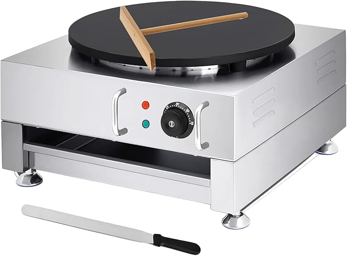 Electric Crepe Maker 16 Inch Large Pancake Machine Crepes Griddle With Wooden Spreader And Spatula