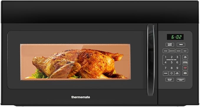 30" Over the Range Microwave Oven, ThermoMate 1.7 Cu. Ft. Capacity Microwave Over the Stove with One Touch, 1000 Cooking Watts, 300 CFM, 10 Power Levels, LED Lighting, Black