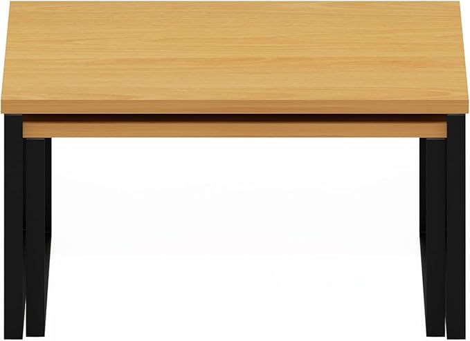 Furinno Ravel Multipurpose Expandable, Stackable Kitchen Counter Shelves, Set of 2, Beech/Black