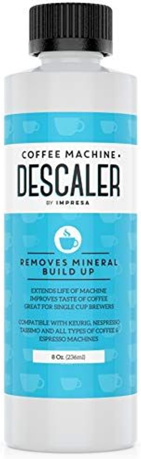IMPRESA Coffee Machine Descaler (2 Uses Per Bottle) - Made in the USA - Universal Descaling Solution, Compatible with Nespresso, Delonghi and All Single Use Coffee and Espresso Machines