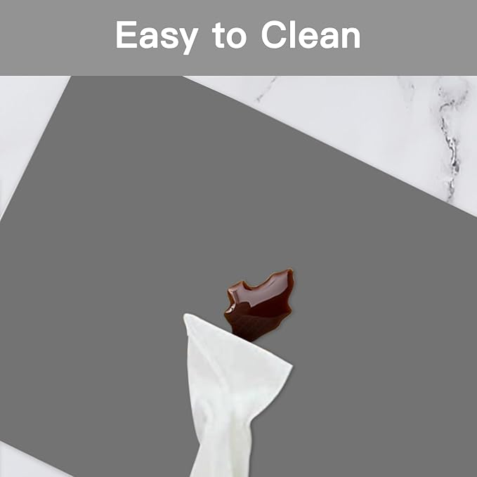 2MM Extra Thick Silicone Mats for Kitchen Counter, 23.6" x15.7" Non-Slip Waterproof Large Countertop Protector Mat, Heat Resistant Mat, Washable Silicone Craft Mat, Placemat, Baking Mat, Black