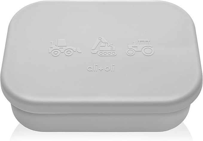 Ali+Oli Silicone Bento Box (Construction) Lunch Box for Kids, Toddlers, Preschoolers & Adults | BPA-Free and Spill-Proof | Ideal for School, and On-the-Go Meals| Perfect for Lunch, Snacks, and Meals
