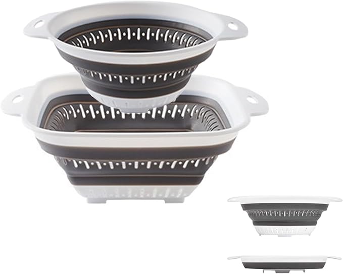 Collapsible Colander and Strainer,Silicone Strainer Colanders & Food Strainers,for Vegetable and Fruit, Kitchen Essentials
