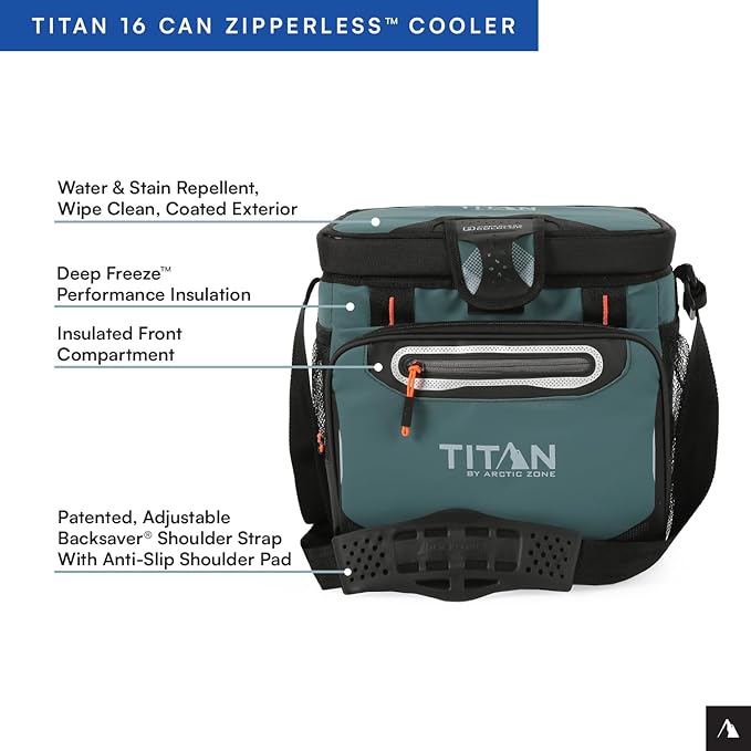 Titan by Arctic Zone 30 Can Zipperless Soft Cooler with HardBody Liner