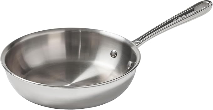 T-fal Pro Tri-Ply Stainless Steel Fry Pan 8 Inch, Induction Compatible, Oven Safe 500F, Fast & Even Heat, Professional Quality & Durability, Frying Pan, Skillet, Cookware, Dishwasher Safe, Silver
