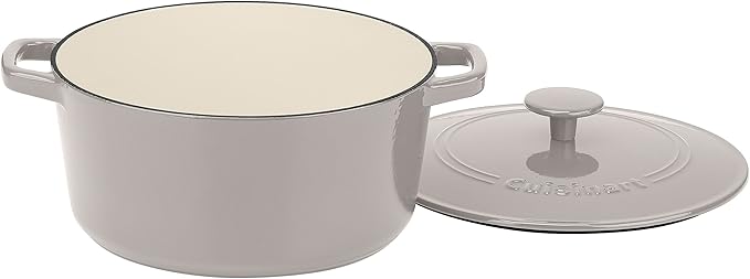 Cuisinart Chef's Classic Enameled Cast Iron Round Covered Casserole (Linen, 5- Quart)