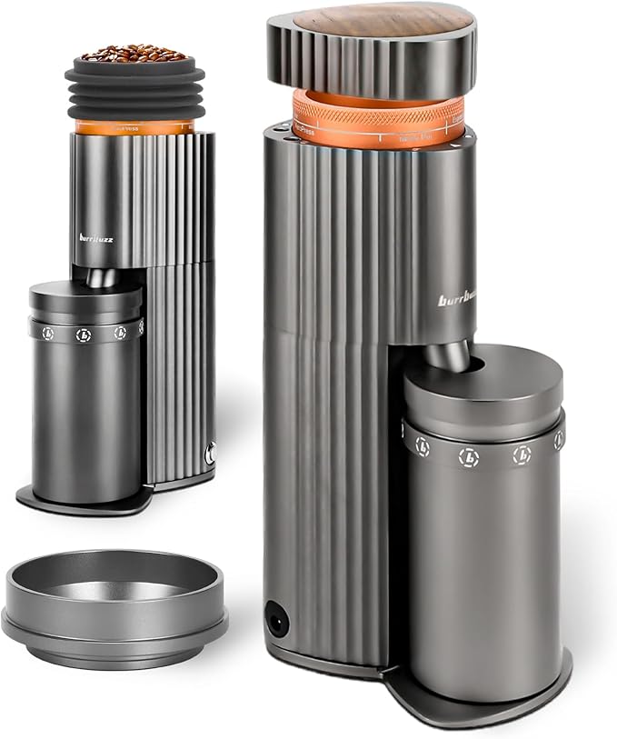 2025 New Electric Burr Coffee Grinder, Professional Espresso Grinder, Quiet, Compact, 65g Single Dose, 90 Settings, Easy to Use & Clean, Stainless-steel Burrs, Great Flavor in Pour Over, French Press