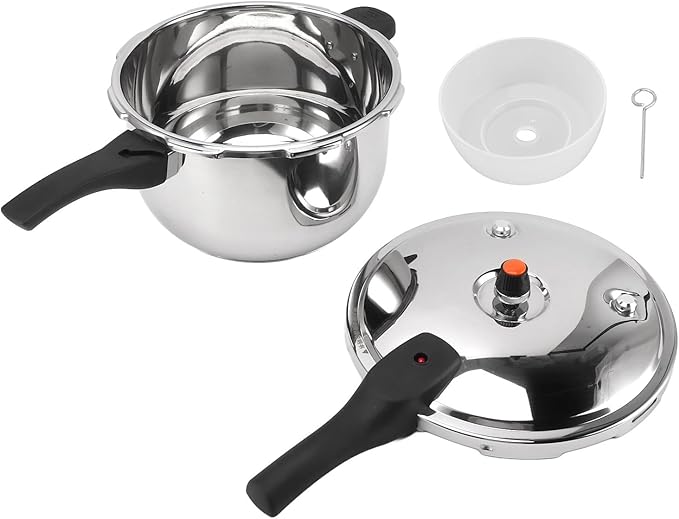 Pressure Pot for Cooking, 80KPA Stainless Steel Explosion Proof Household Pressure Cooker Multifunctional Kitchen Pressure Cooker with Safety Valve, Pressure Cooking Pot (4L)