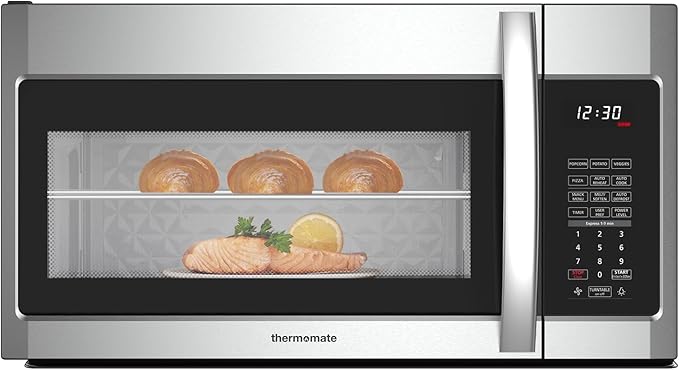 30" Over the Range Microwave Oven, ThermoMate 1.9 Cu. Ft. Capacity Microwave Over the Stove with One Touch, 1000 Cooking Watts, 400 CFM, 11 Power Levels, Sensor Cooking, LED Lighting, Stainless Steel