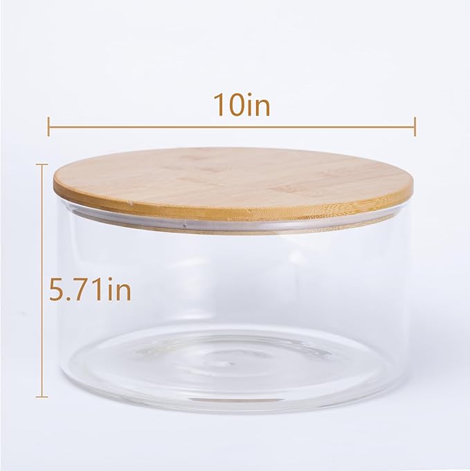 190oz Extra Large Glass Trifle Bowl with Lid, Modern Design Clear Glass Round Dessert Centerpiece Serving Bowl for Laying Ice Cream Cakes, Salad, Fruit, Microwave & Dishwasher Safe