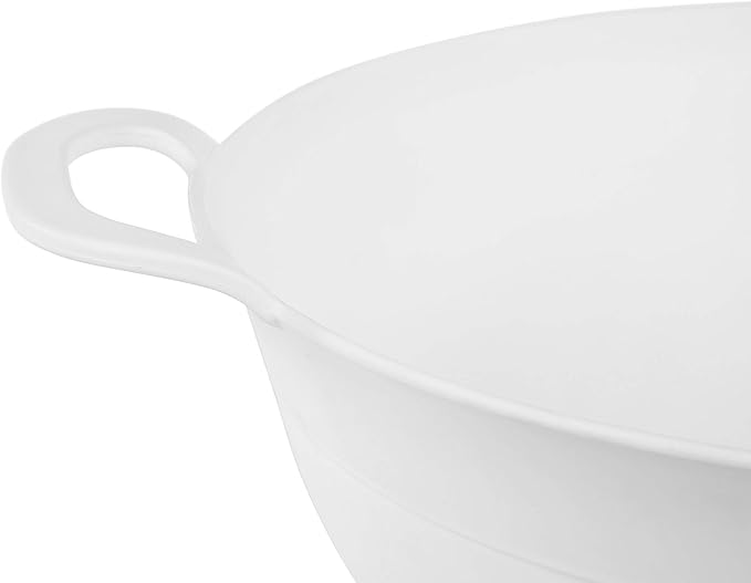 Mintra Home Colanders 3pk, (Assorted 3pk, White), (3pk includes 3 assorted sizes), Colorful, Fruit, Veggies, Pasta, Strainer, Dishwasher Safe, BPA Free, Durable, Heavy Duty