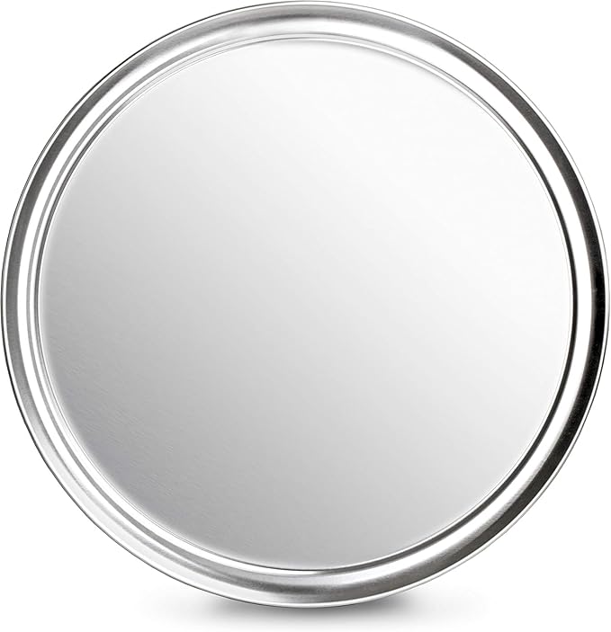 New Star Foodservice 50905 Pizza Pan/Tray, Wide Rim, Aluminum, 16 Inch, Pack of 6