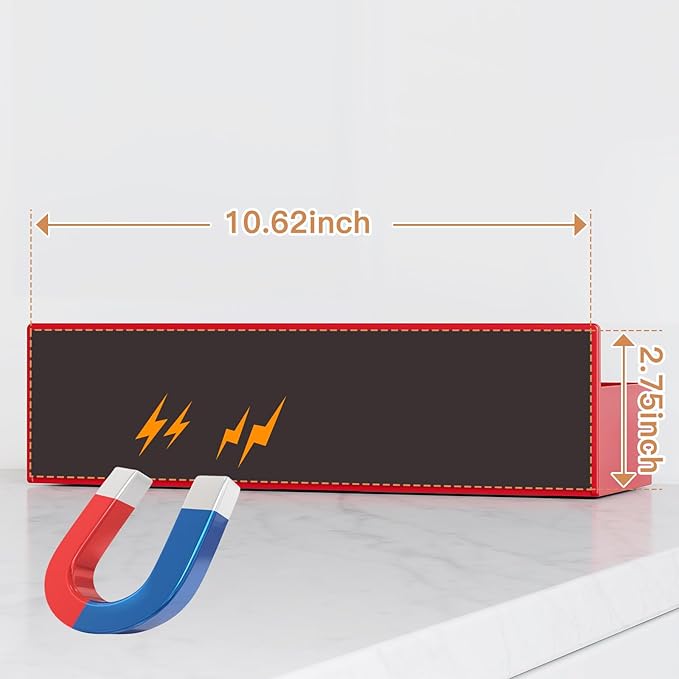 Magnetic Spice Rack for Refrigerator, Kitchen Organizer and Storage Shelf, Red (4 Pack)…