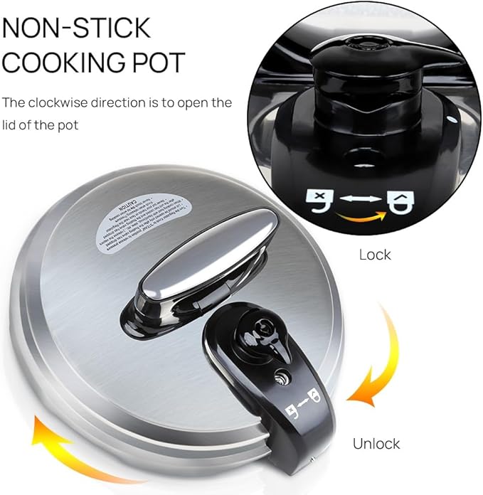 9-in-1 Electric Pressure Cooker 6QT Multi-Functional Programmable Non-Stick Pot, Slow Cooker, Rice, Steamer, Sauté, Yogurt Maker, Warmer, 6 Quart