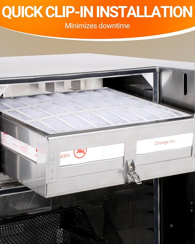 Replacement for perfect fry Filter 83543, 2-Stage Air Filter 2FK001 Fit for Ventless/Hoodless Commercial Perfect Deep Fryers DSE/DSA, PFA/PFC & SFC - Includes White Carbon Filter & Metal HEPA Filter