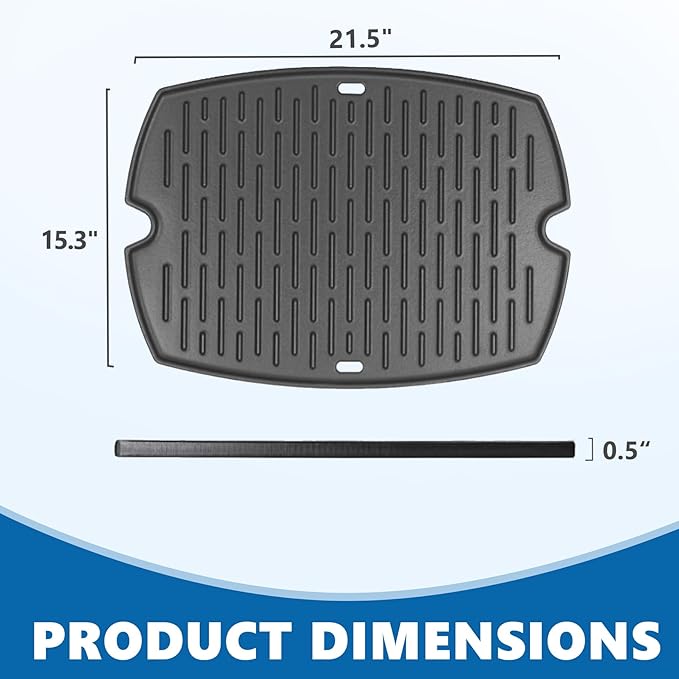 Safbbcue 7583 21.5" Cast Iron Griddle for Weber Q2200 Q2000 Q2400 Q200 Q220 Q240 Series Gas Grill Griddle Plate fits Weber 53060001 54060001 54060301 567798 592001 Grill Replaces Grate 7645