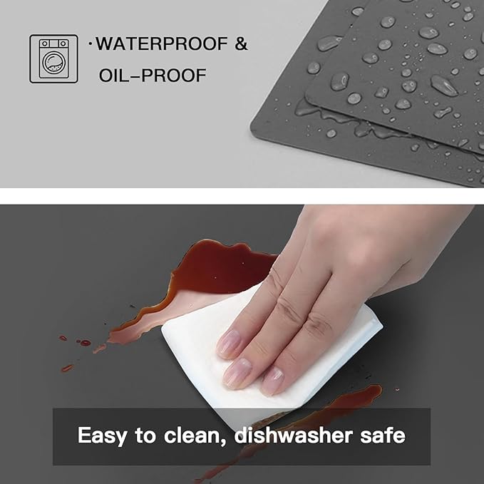 Largest Silicone Mats for Kitchen Counter, 120" x 24" Extra Large Heat Resistant Counter Mat, Kitchen Island Waterproof Thicken Non-slip Countertop Protector Mat, Multipurpose Mats, Light Gray