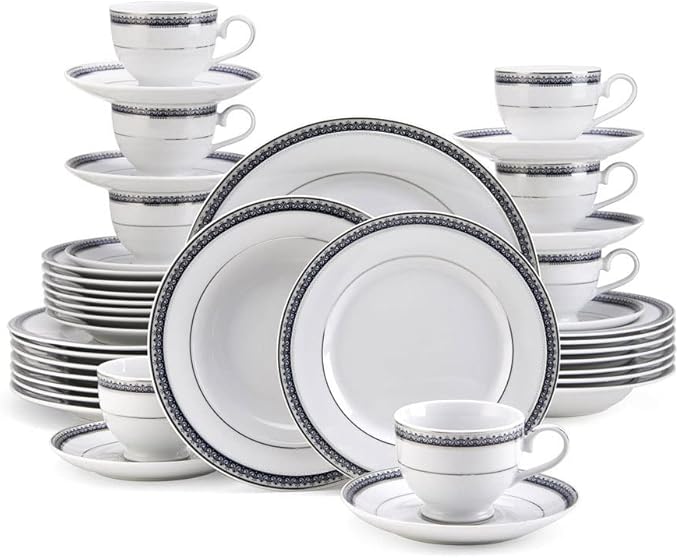 Mikasa Platinum Crown Cobalt 40-Piece Dinnerware Set, Service for 8