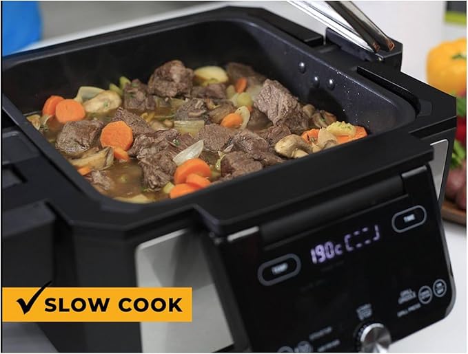 Foodgenie Gourmax Pro One Cooking Device - All-in-One Oven, Smokeless Grill, Air Fryer, Griddle, Cooker & More – 16 Preset Functions, Smart Temperature Control, Dual Surface, Dishwasher Safe, 1500W