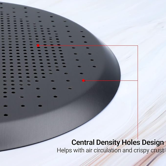Beasea 11.5 Inch Pizza Pan Crisper with Holes, Perforated Heavy Duty Aluminum Alloy Round Vented Pizza Pans Pizza Baking Tray Bakeware for Home Restaurant Kitchen