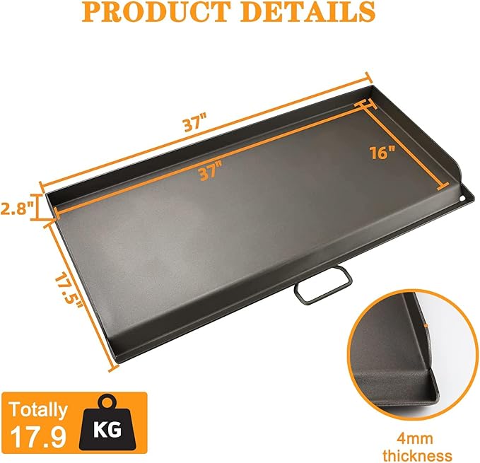 Cast Iron Griddle for Camp Chef 3 Burner Stove, 16" Flat Top Griddle Accessories for Camp Chef Cooking Systems GB90D TB90LW TB90 TB90LWG TB90LWG15 SPG90B CCH3