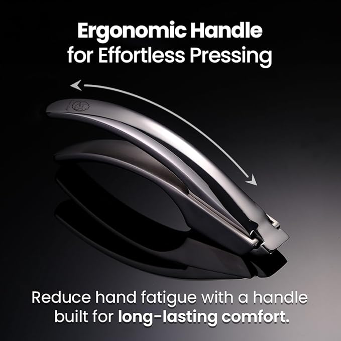 No Peeling Required Garlic Press Stainless Steel Detachable Handle for Coarse Mince, Premium Garlic Mince Tool, Rust-Proof, Easy to Clean, Dishwasher Safe, Garlic Crusher Lifetime Replacement