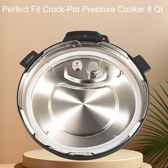 2-Pack Original Sealing Ring for Crock Pot 8 Quart Pressure Cooker, Silicone Gasket for Crockpot pressure cooker 8Qt, Replacement Parts for CrockPot pressure cooker 8 Quart [SCCPPC800-V1], Clear