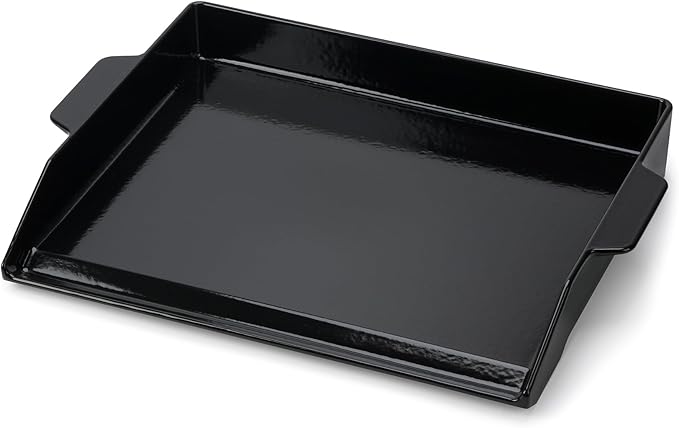 Onlyfire Universal Enamelled Cast Iron Cooking Griddle, Nonstick Coating Griddle Flat Top Grill Plate with Extra High Sidewalls for All Gas Grills and Range Oven, 18.5" x 14"