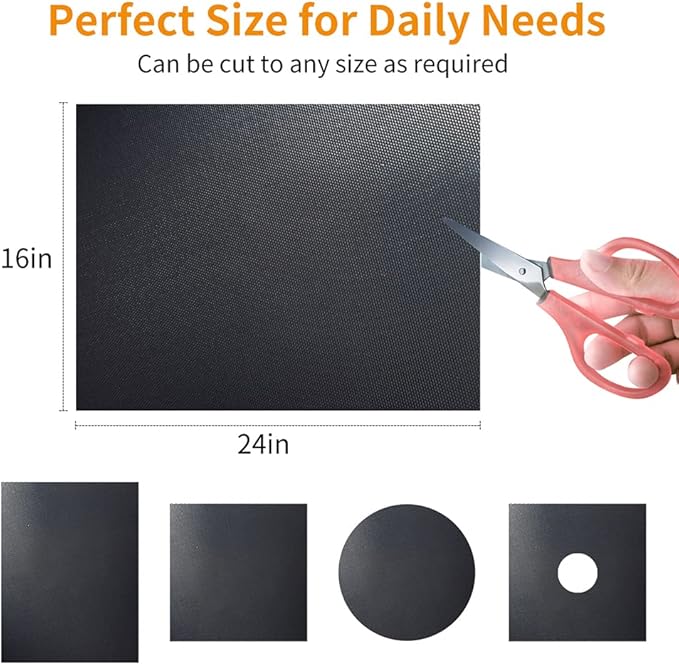 2 Pack Large 17"x 25" Oven Liners for Bottom of Electric Gas Oven Reusable,Thick Heavy Duty Nonstick Teflon Oven Mat, Heat Resistant Grill Mats Outdoor, Easy to Clean Gas Stove Liners