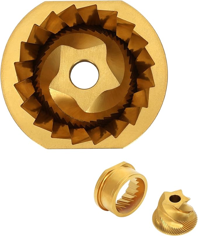 Conical Grinder Burr Set Replacement,Compatible with Sage/Breville Barista Espresso Coffee Machines Grinders-5 star original grinder burr only(Titanium Gold)
