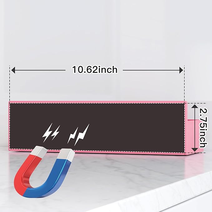 Magnetic Spice Rack for Refrigerator, Kitchen Organizer and Storage Shelf, Pink(4 Pack)