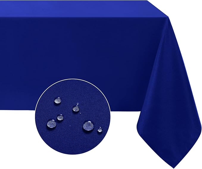 Softalker Rectangle Tablecloth, Waterproof & Stain Resistant Table Cloths Wrinkle Free Fabric Washable 210GSM Polyester Table Cover for Dining/Party/Outdoor - 70 x 120 inch,Royal Blue