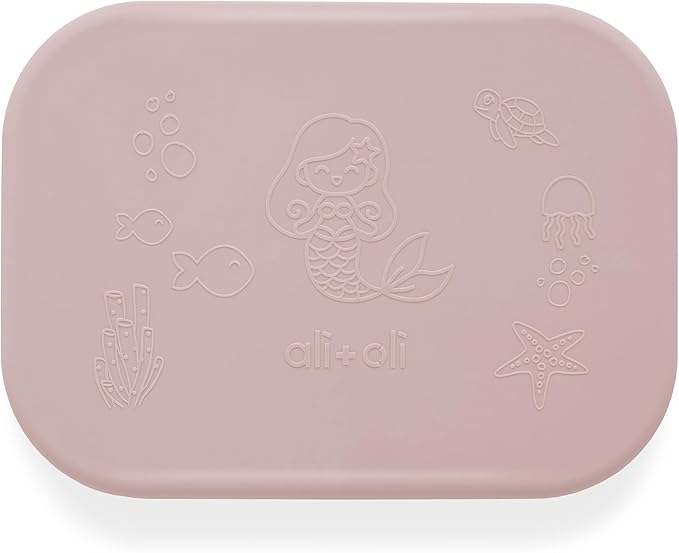 Ali+Oli Silicone Bento Box (Mermaid) Lunch Box for Kids, Toddlers, Preschoolers & Adults | BPA-Free and Spill-Proof | Ideal for School, and On-the-Go Meals| Perfect for Lunch, Snacks, and Meals