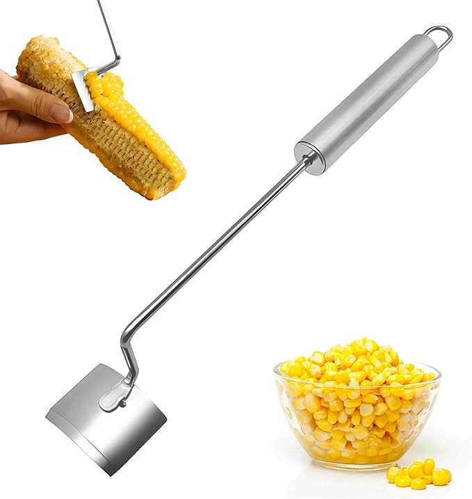 Corn Peeler for Corn on the Cob,2025 New Long Handle Stainless Steel Corn Stripping Tool,Corn on the Cob Remover,Corn Peeler Tool,Suitable for Home Kitchen and Outdoor Dining (1Pcs)