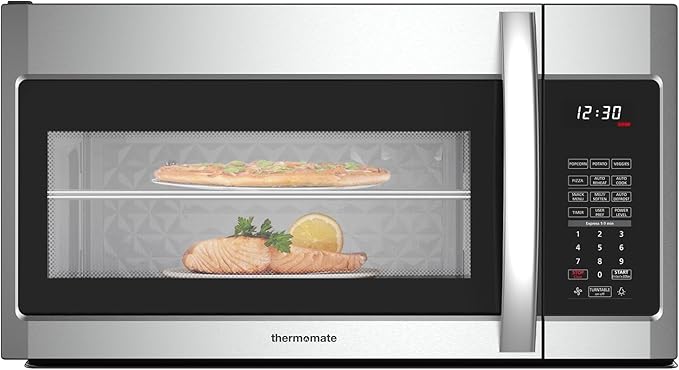 30" Over the Range Microwave Oven, ThermoMate 1.9 Cu. Ft. Capacity Microwave Over the Stove with One Touch, 1000 Cooking Watts, 400 CFM, 11 Power Levels, Sensor Cooking, LED Lighting, Stainless Steel