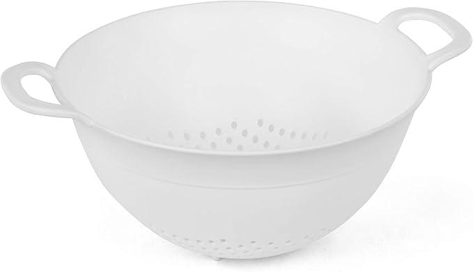 Mintra Home Colanders 3pk, (Assorted 3pk, White), (3pk includes 3 assorted sizes), Colorful, Fruit, Veggies, Pasta, Strainer, Dishwasher Safe, BPA Free, Durable, Heavy Duty