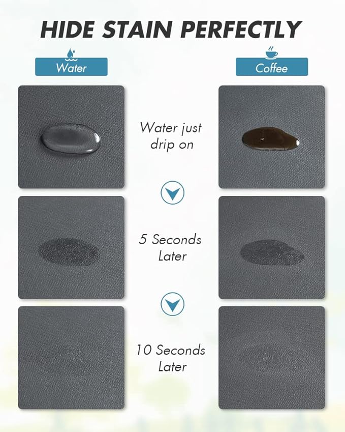 AMOAMI Dish Drying Mat for Kitchen Counter-Coffee Mat Bar Accessories, Hide Stain, Rubber Backed, Absorbent, Fit Under Coffee Maker, Espresso Machine, Pot, Dish Rack, 12"x19", Dark Grey