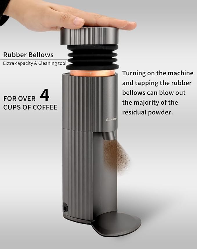 2025 New Electric Burr Coffee Grinder, Professional Espresso Grinder, Quiet, Compact, 65g Single Dose, 90 Settings, Easy to Use & Clean, Stainless-steel Burrs, Great Flavor in Pour Over, French Press