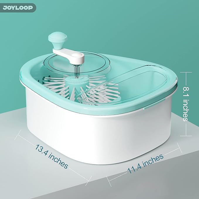 JOYMOOP Fruit Cleaner Spinner JOYLOOP, Large Fruit Washer Spinner, Fruit Cleaner Spinner with Fruit Washer Bowl, Vegetable Fruit Spinner Washer,Fruit and Vegetable Scrubber