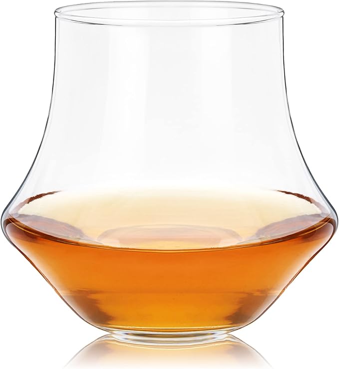 True Whiskey Glasses for Men and Women, Top-notch Bourbon Scotch Whiskey Cups Set, Bar Glassware Drinking Glasses Set of 4, 12 oz