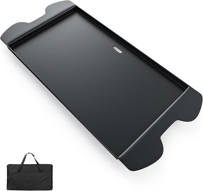 Cooking Griddle for Weber 9010001 9013001 Full Size Griddle for Weber 9020001 9030001 Flat Top Plate Insert with Grease Hole Carry Bag, Carbon Steel