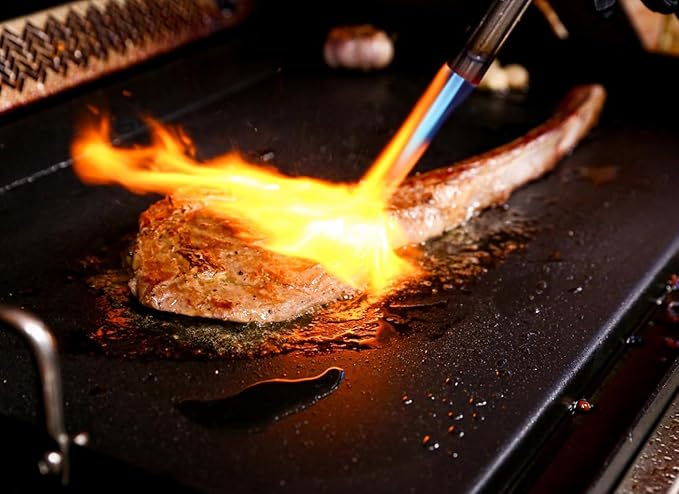 Utheer 17" x 13" Nano-Ceramic Nonstick Griddle for Gas & Charcoal Grills – Universal Flat Top Griddle with Grease Groove/Reinforced Ridges/High Sidewalls, Perfect for Healthy Cooking,Parties & Camping