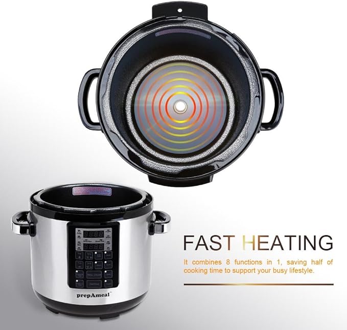9-in-1 Electric Pressure Cooker 6QT Multi-Functional Programmable Non-Stick Pot, Slow Cooker, Rice, Steamer, Sauté, Yogurt Maker, Warmer, 6 Quart